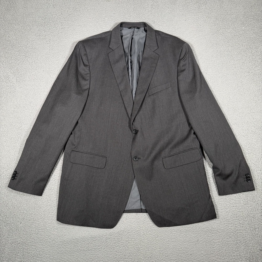 Banana Republic Blazer Mens 48L Gray Suit Jacket Structured Sportcoat 100% Wool
